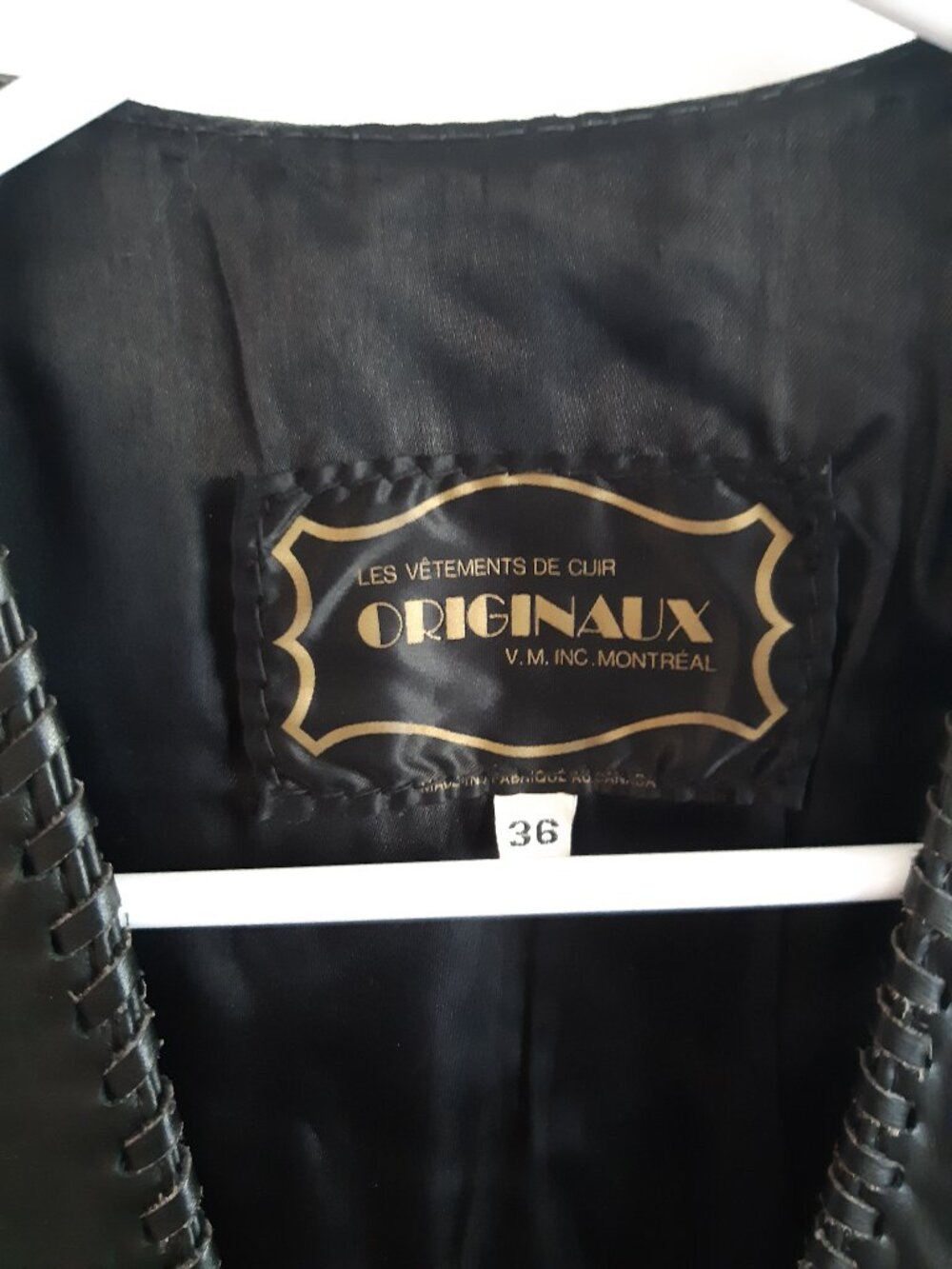 Vintage Genuine Leather Black Fringe Vest Biker Western Festival Made In Canada - Picture 2 of 6